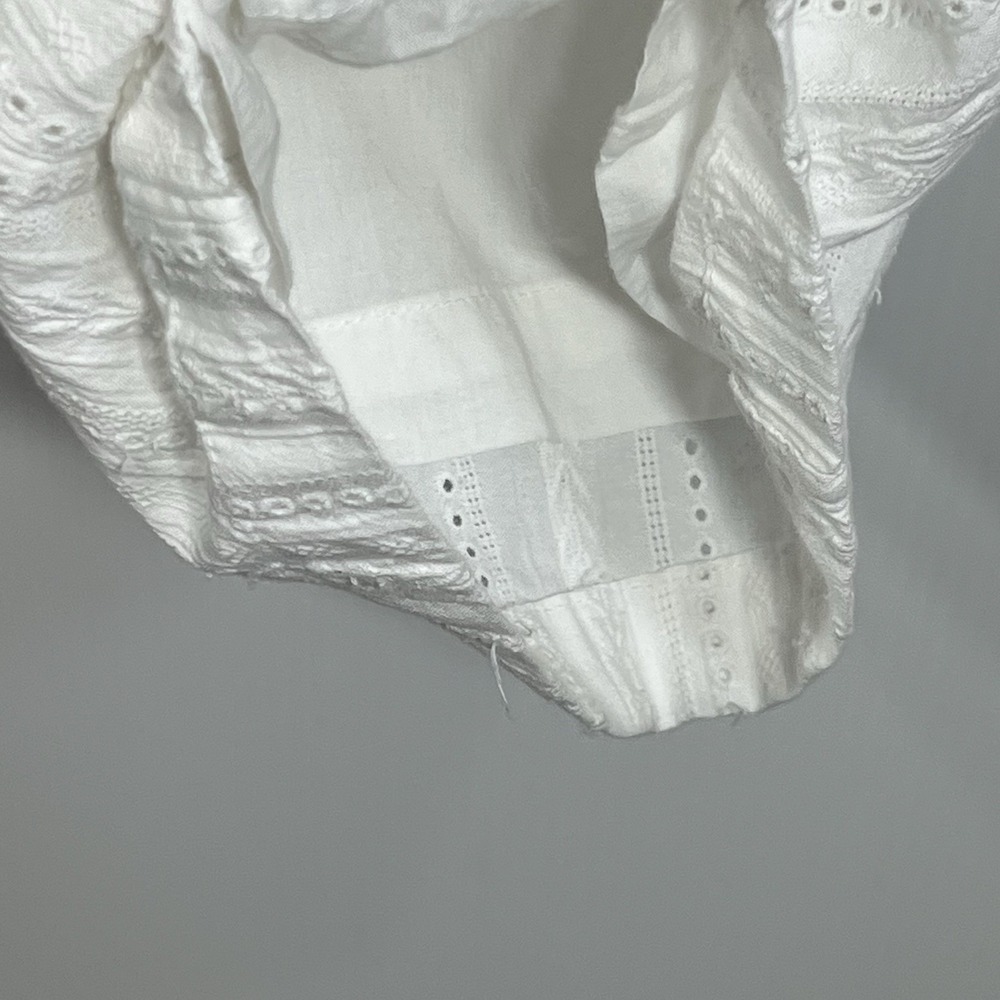 Sundance Gigi Wide Leg Pants Size L White Eyelet Drawstring Lined Cotton *READ* - Picture 4 of 14